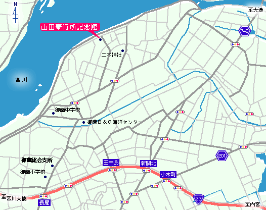 地図:山田奉行所記念館案内図