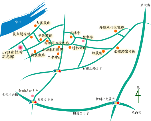 地図:山田奉行所周辺