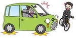 イラスト:自転車と接触した車