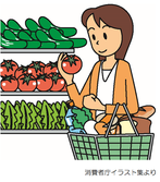 イラスト:買い物中