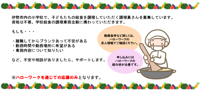 調理員募集案内のイラスト
