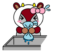 イラスト:水切りをするももかもし