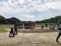 写真:会場での始球式の様子