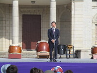 写真:会場での挨拶の様子