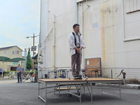 写真:会場での挨拶の様子