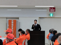 写真:会場での挨拶の様子