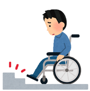イラスト:車いすで階段