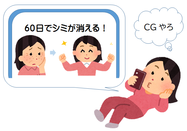 イラスト:シミが消える